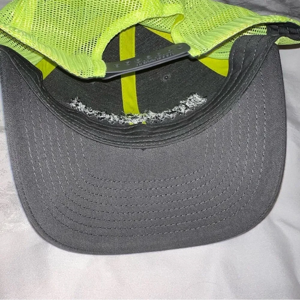 Diesel Freak Snap Back Hat Richardson Style 112 Neon Green Gray Mesh